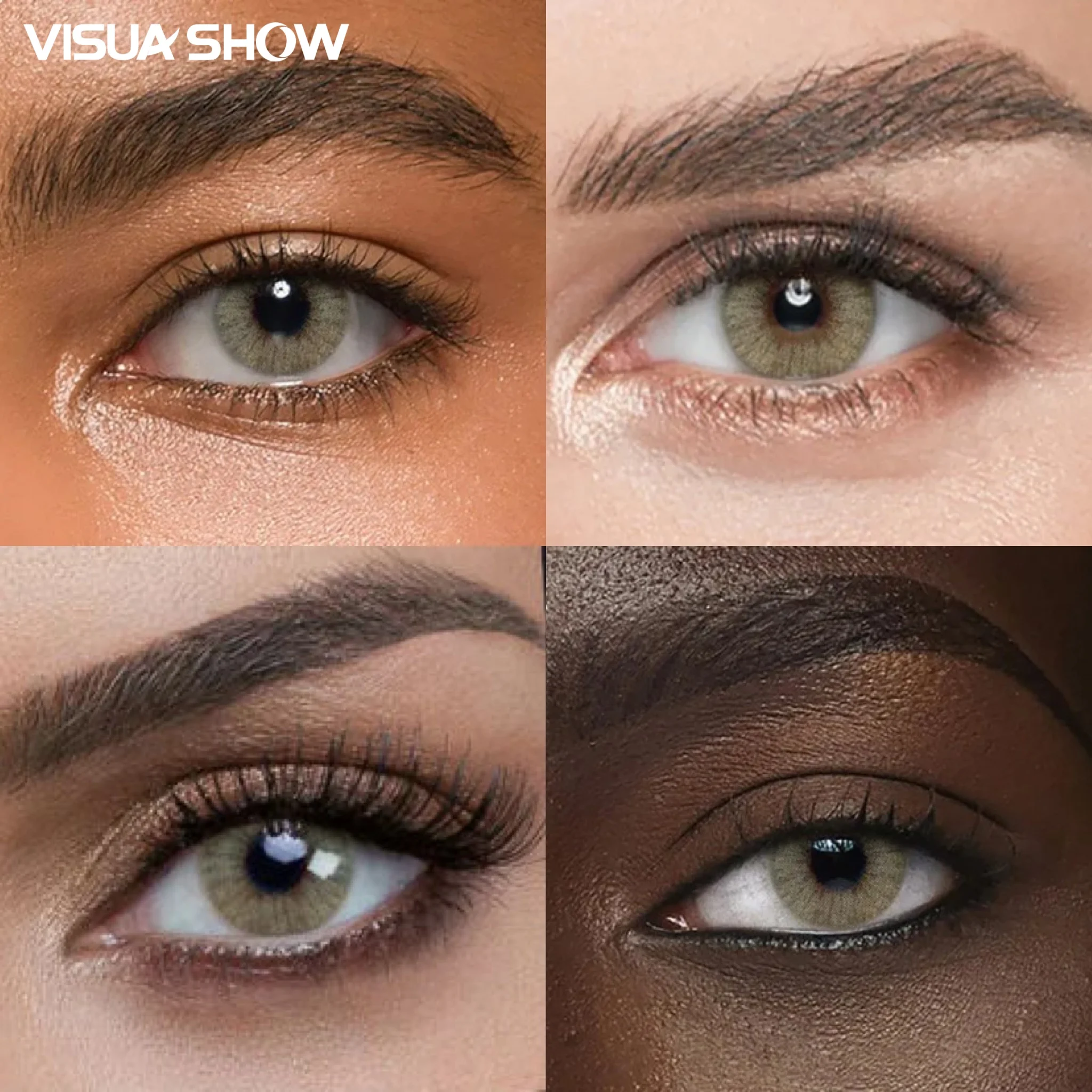 VISUASHOW 1 Paar Hidrocor Farbige Kontaktlinsen mit Sehstärke für Halbjahresgebrauch, Natürlicher Look für Tägliches Dating und Make-up Image