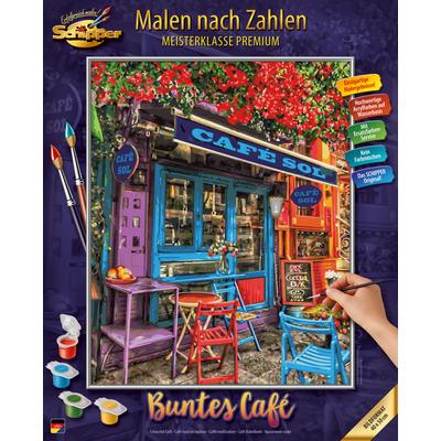 Malen nach Zahlen SCHIPPER "Meisterklasse Premium - Buntes Café" Malvorlagen bunt Kinder Made in Germany