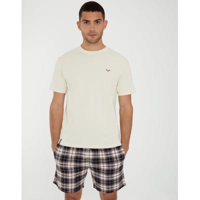 Stone Textured T-Shirt & Check Short Pyjamas (2-Piece Set)