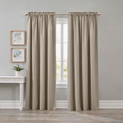 Wide Width BH Studio Blackout Curtain by BrylaneHome in Taupe (Size 52" W 108"L)