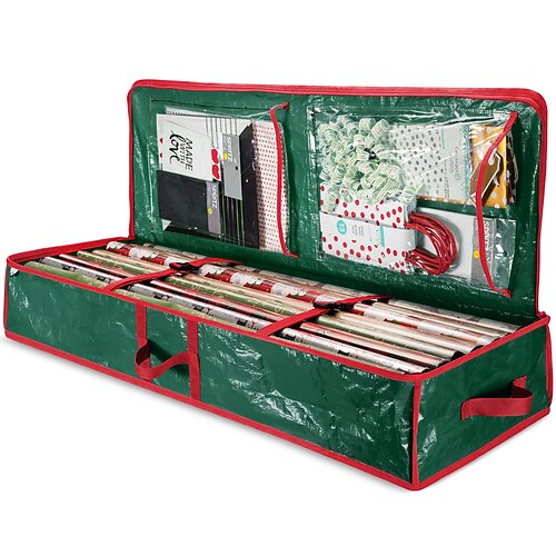 organizer per carta da regalo, borsa portaoggetti resistente - organizer natalizio per carta da regalo e sacchetti regalo - contenitore per carta da regalo - decorazioni natalizie per le feste