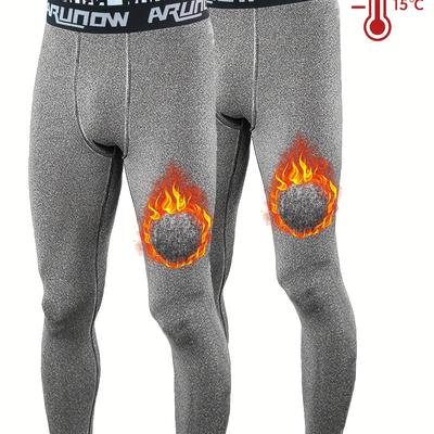 TEMU 2-pack Arunow Men's Thermal Fleece-lined Legg...