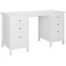 Bureau albane - 4 tiroirs - 1 porte - Pin blanc