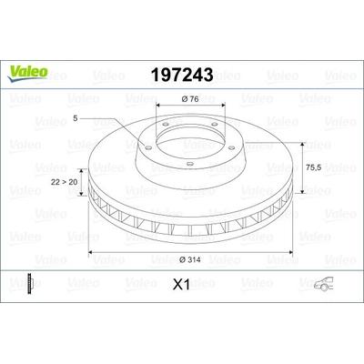 VALEO Bremsscheibe hinten rechts links belüftet 314mm für VW 7L6615601G 7L6615601E 197243