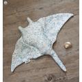 Handgemachter weiß blauer Manta Rochen Stofftier - Ozean Fisch Plüsch für Kinder - Baby Doudou und Kinderzimmer Dekor - Personalisiertes Namensplüscht