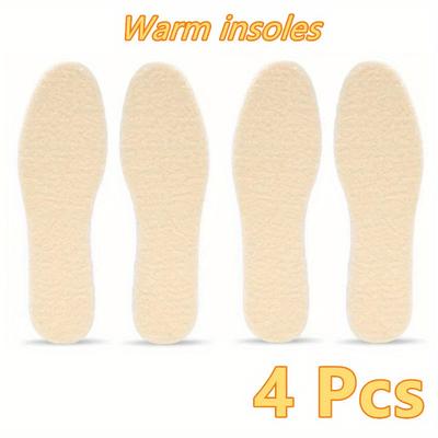 TEMU 4pcs, Fleece Insoles For Men And Women - , Winter Sports And Outdoor Activities
