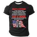 T-shirt à manches courtes pour hommes vétérans jour Patriot Patriotique T-shirt vétérans 3D imprimé à col rond Mode athlétique de rue Sports en plein air quotidien Noir Rouge Vert foncé Vêtements