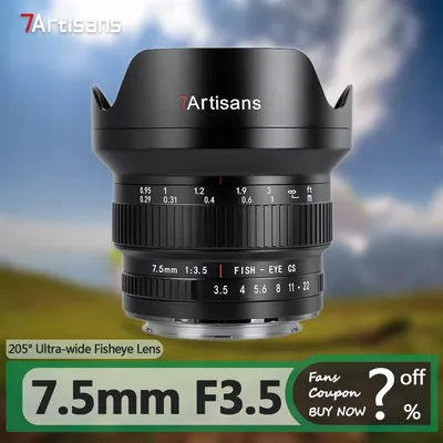 7artisans APS-C 7,5 mm F3,5 Fisheye-Objektiv für DSLR-Kamera Ideale Fotografie mit Canon EF Nikon F Mount D7500 EOS 80D 77D 850D
