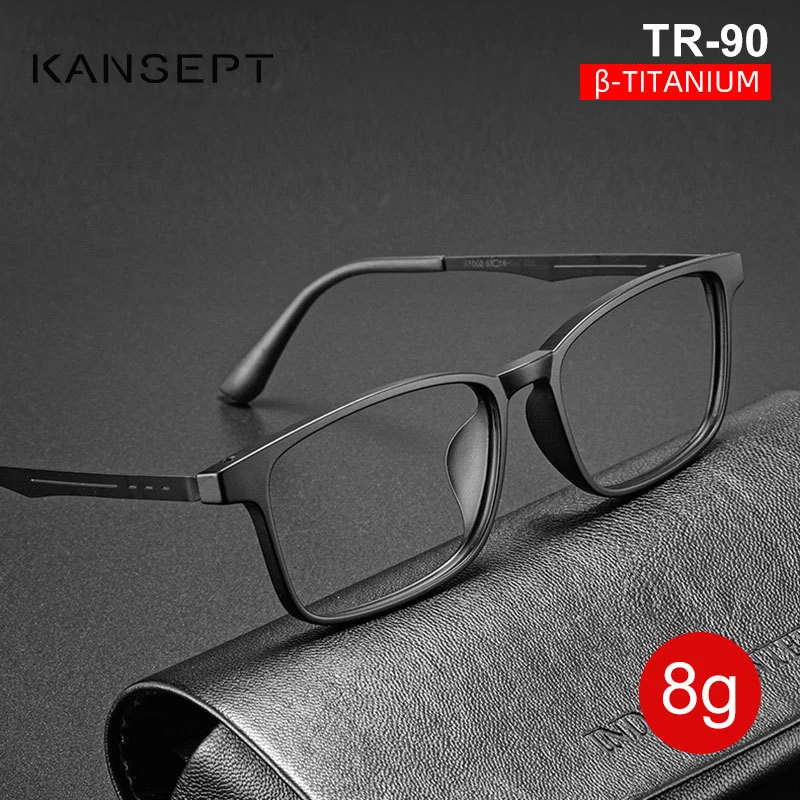 KANSEPT Hohe Qualität UltraLight Reinem Titan Anti Blau Lesebrille Myopie Hyperopie Optische Gläser Rezept Brillen Image