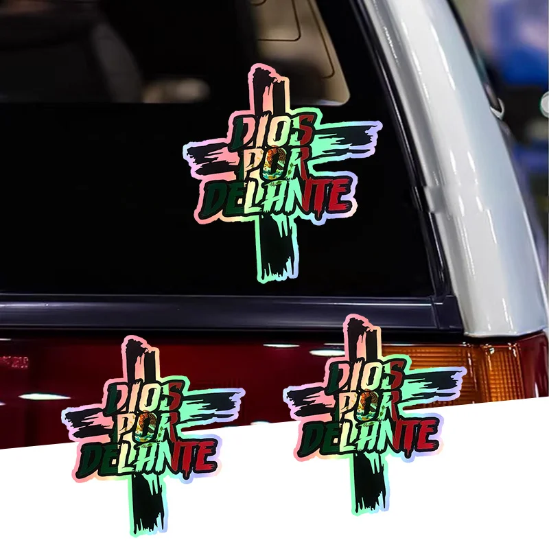 1PC Laser Mexiko Kreuz Motorrad Aufkleber Wasserdicht für Motorrad Kraftstoff Tank Vinyl Aufkleber Auto Fenster Personalisierte Dekoration Image