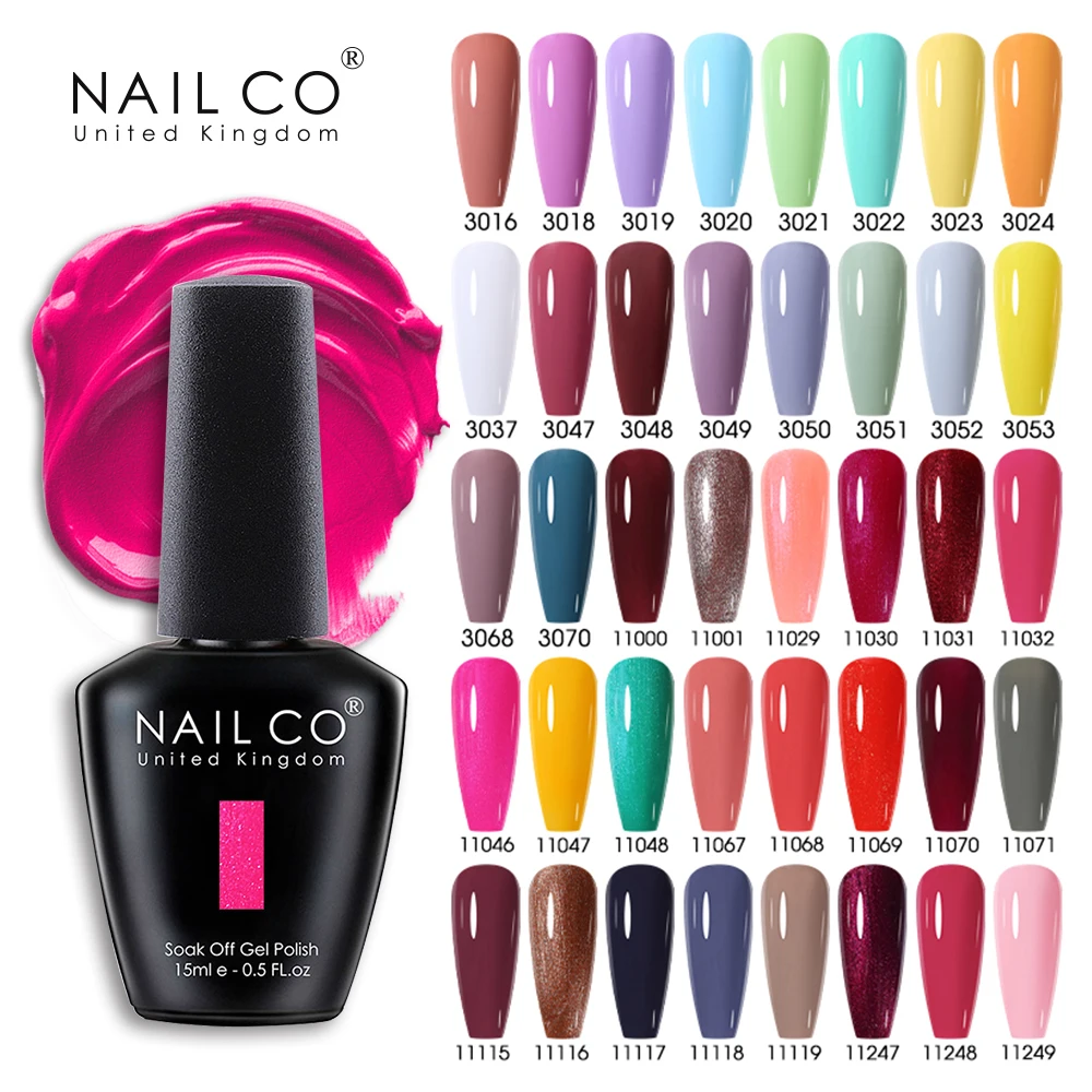 NAILCO 15 ml roter Gel-Lack, Basis-Gel-Decklack, lila Gel-Nagellacke, semi-permanent, Soak Off UV-LED-Nagelkunst, alles für die Maniküre Image