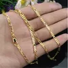 Exquisite Mode 18K Gold gefüllt Halskette für Frauen Männer Größe 16-30 Zoll Schmuck 4mm Figaro Kette Halsketten Großhandel