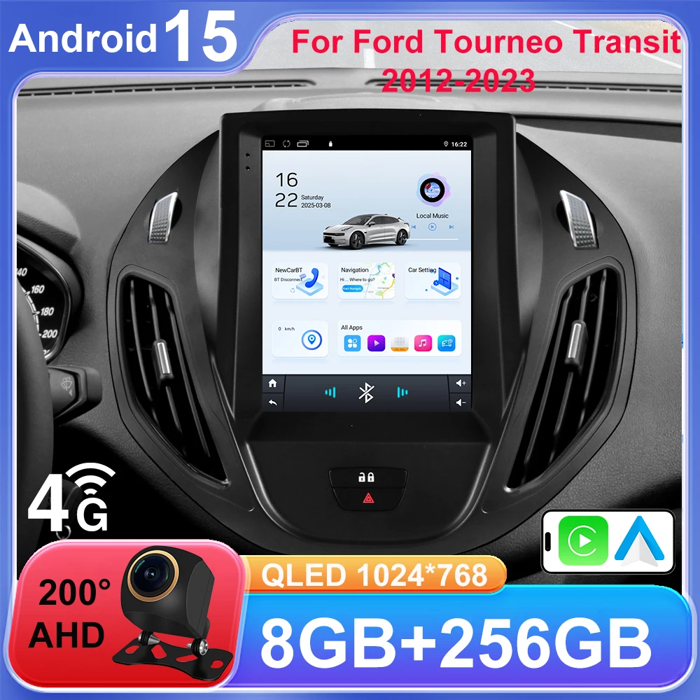 Autoradio Für Ford B-Max Transit Courier Tourneo 2012 - 2018 Navigation GPS Android Auto Carplay Multimedia Player WiFi keine 2din Image