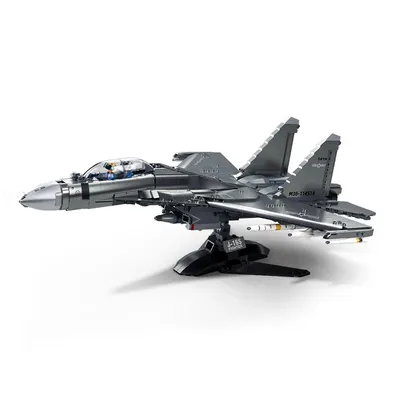Sluban 1:44 Militär J-16 Multifunktionale Kampfjet Modell Baustein Flugzeug Ziegel Spielzeug Image