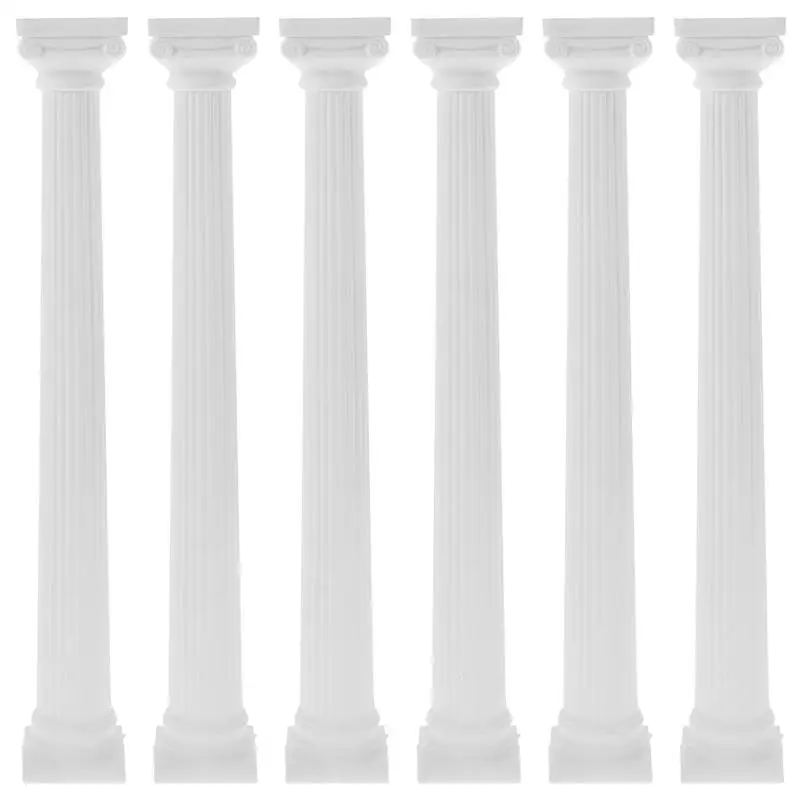 6 pièces colonne pilier romain Statue Mini colonne Photo accessoire Table de sable pilier romain décor Mini plastique Photo accessoire Statue