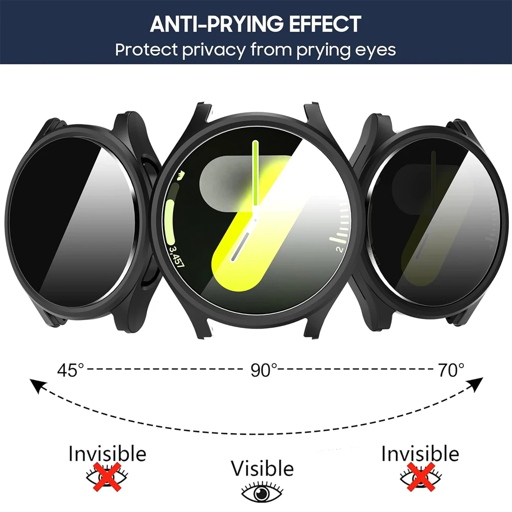 Gehäuse für Samsung Galaxy Uhr 6 44mm 40mm gehärtetes Glas PC Stoßstangen abdeckung Anti-Spion stoß feste Displays chutz folie Galaxy Watch 6 Gehäuse Image