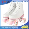 Flash zweireihige Rollschuhe für Damen und Mädchen, Anfänger, 4-Räder, Skateschuhe, Outdoor-Skating-Training, Quad-Turnschuhe, Größe 32–40