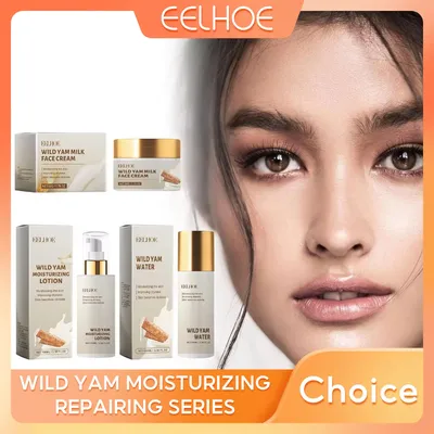Feuchtigkeit spendende Gesichts creme wilde Yam tief nähren Reparatur Gesicht beschädigt Lotion glatt aufhellen Toner Schönheit Gesundheit Hautpflege-Serie