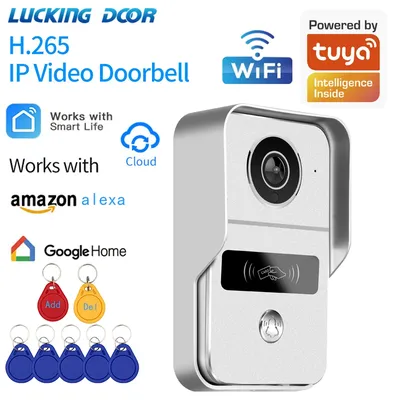Tuya Smart 1080P Türklingel Kamera WiFi Wireless IR HD Video Türklingel Telefon Intercom mit RJ45 zu POE Optional Lock Entsperren Modul