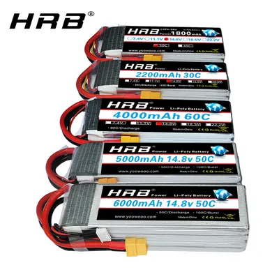 HRB 4S Lipo 14,8 v 1300 mah 1500 mah 1800 mah 2200 mah 2600 mah 3300 mah 4000 mah 5000 mah 6000 mah RC 4S Lipo Batterie Mit XT60 Stecker