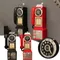 Vintage Telephone Model Wall-Mounted Resin Booth Telephone Figurine Rotary Old-fashioned Telephone Ornament Photography Props