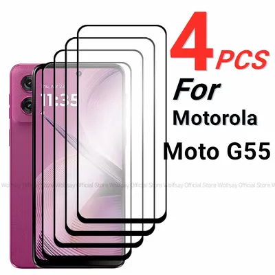 2/4PCS Tempered Glass For Motorola Moto G55 Screen Protector Motorola Moto G55 Glass Full Glue Phone Film For Motorola Moto G55