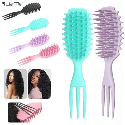 1pcs Gentle Curly Detangling Hair Brush Afro Scalp Massage Comb Curly Hair Edge Curl Hairbrush Salon Hairdressing Tools