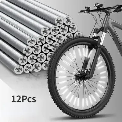 Tube Warning Strip 12Pcs Reflective Mount Clip Bicycle Wheel Spoke Reflector Stripe Steel Wire Lamp MTB Bike Reflector Light