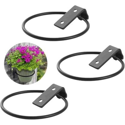 Aougo - Wandmontierte Blumentopfhalterungen, 3 Stück, Metall, wandmontierte Blumentopfhaken, Image