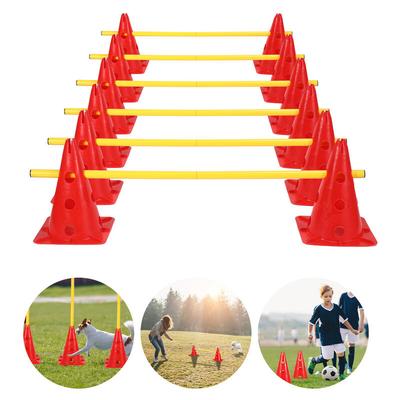 Swanew - 6er Sports Steckhürdenset mit 12 Kegel + 6 Stangen Agility Hürden Steckhürden Set für Image
