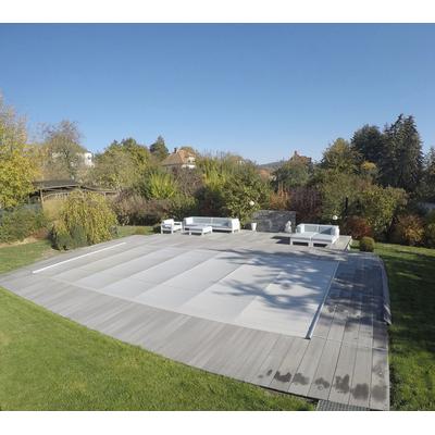 Pool-Abdeckplane KWAD "FLEX für Rechteckpools in der Größe 6,0 x 3,0 m", grau (dunkelgrau), B:350cm L:650cm, Polyvinylchlorid (PVC), Planen, in verschiedenen Farben Image