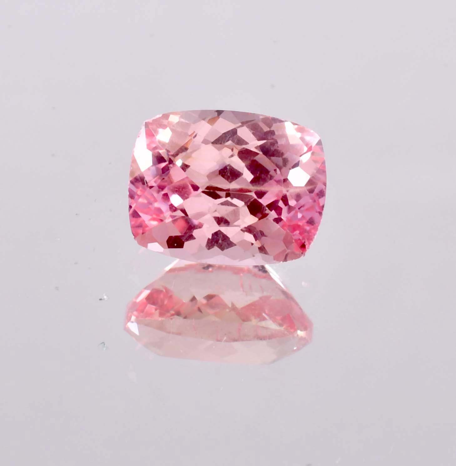 Anello con pietra preziosa AAA Flawless da 16 x 12 mm, pesca Padparadscha, zaffiro naturale di Ceylon, taglio a cuscino, da 18,05 ct, e creazione di g