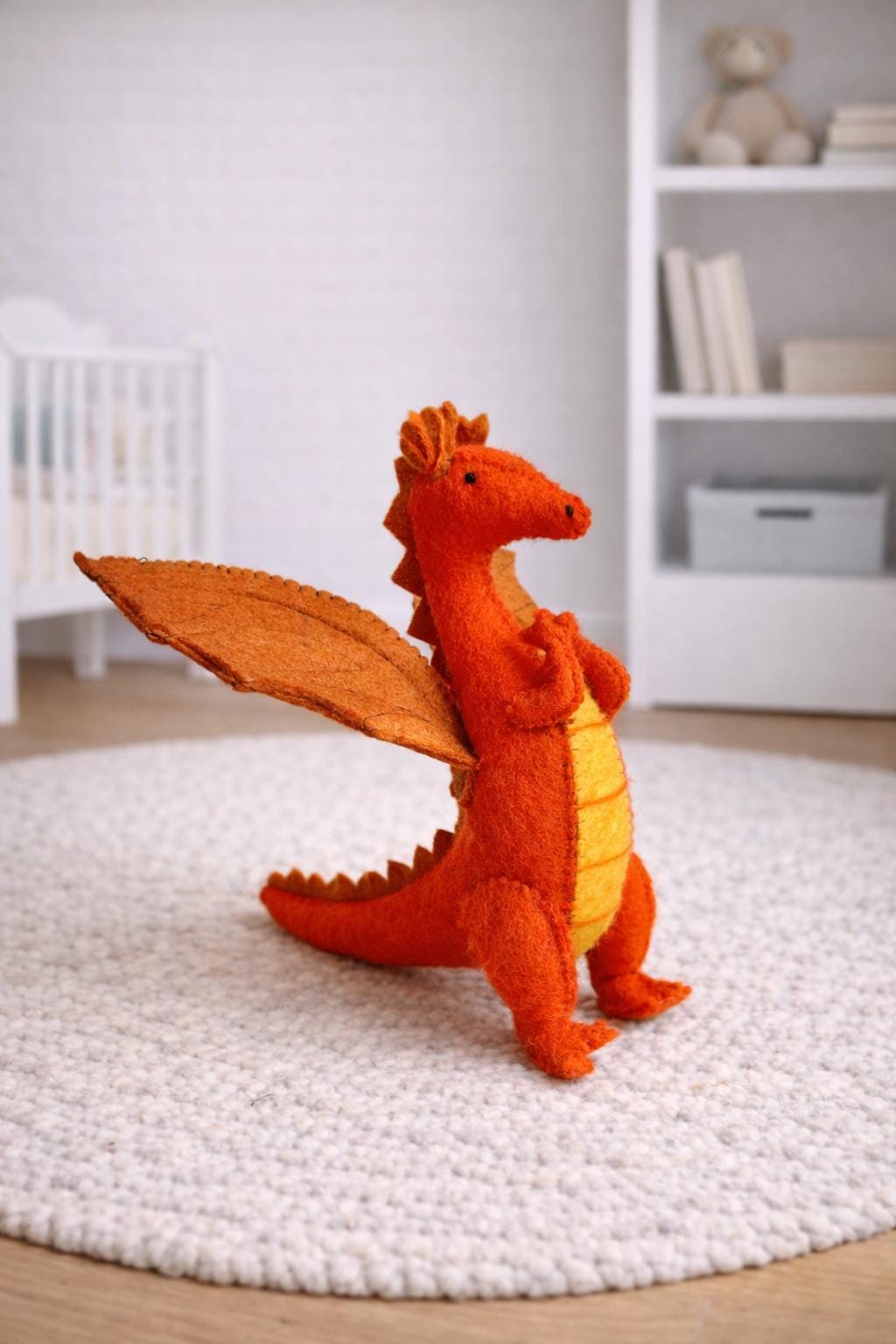 Drago di feltro arancione | Giocattolo | Figura decorativa | Drago | Giocattolo fatto a mano | Drago di feltro | Figura di feltro | Gioco del drago