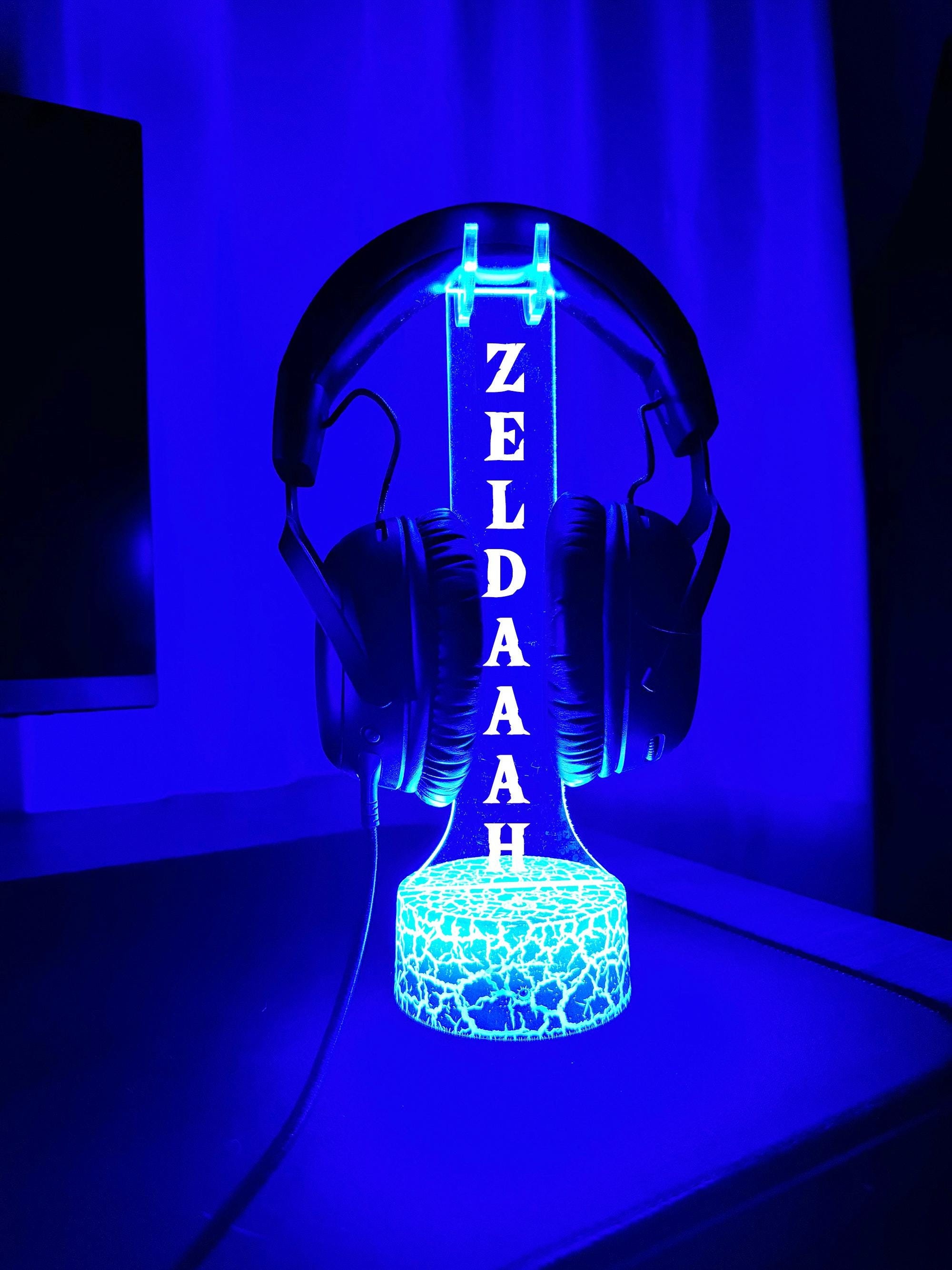 Supporto per cuffie Gamertag personalizzato, regalo per giocatori con luce notturna 3D, cuffie per amanti dei videogiochi, insegna luminosa per DJ, su