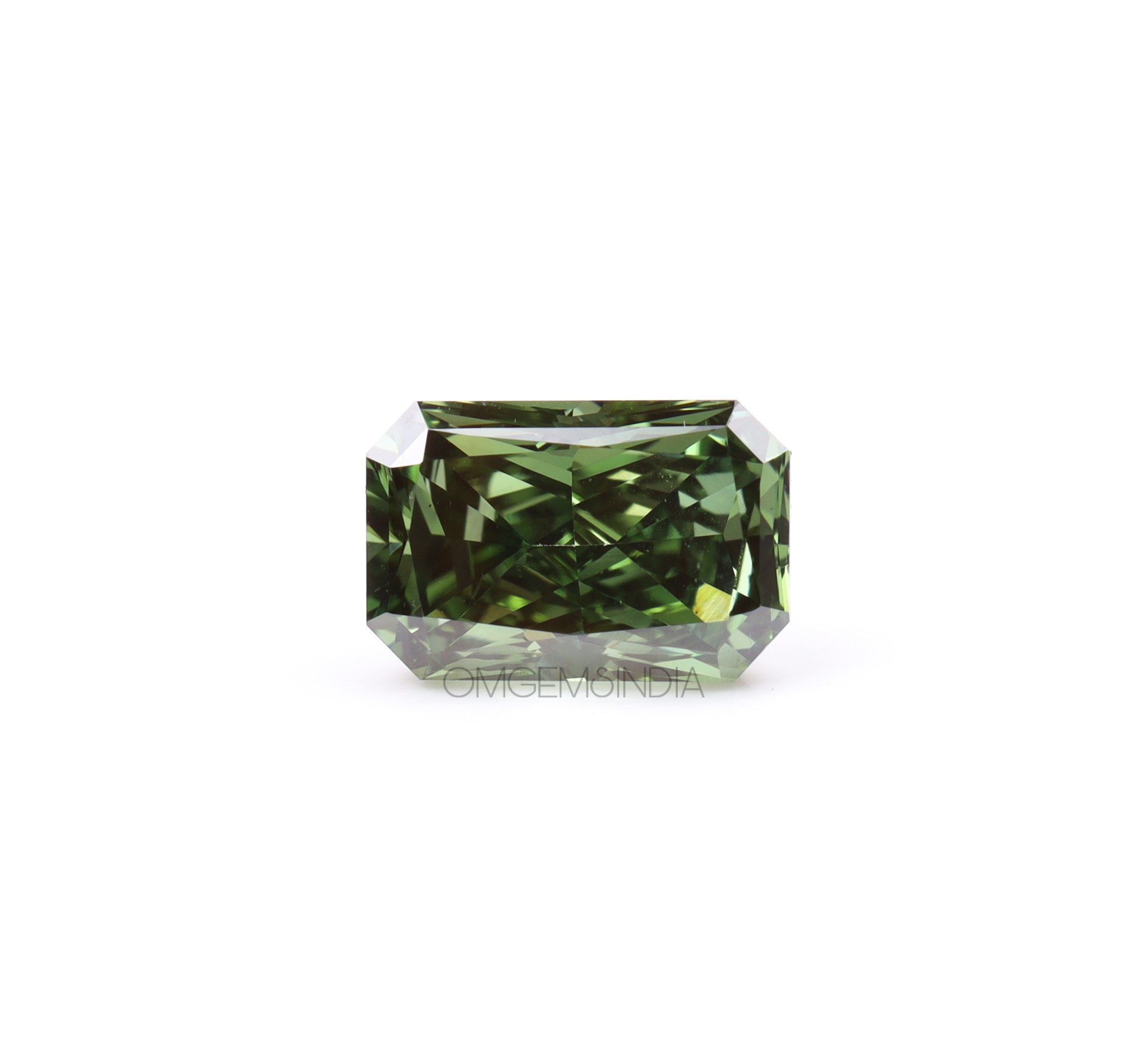 0,75 CT / Diamante verde / Diamante taglio radiante / Diamante creato in laboratorio / Diamante color fancy / Diamante per anello di fidanzamento, pai