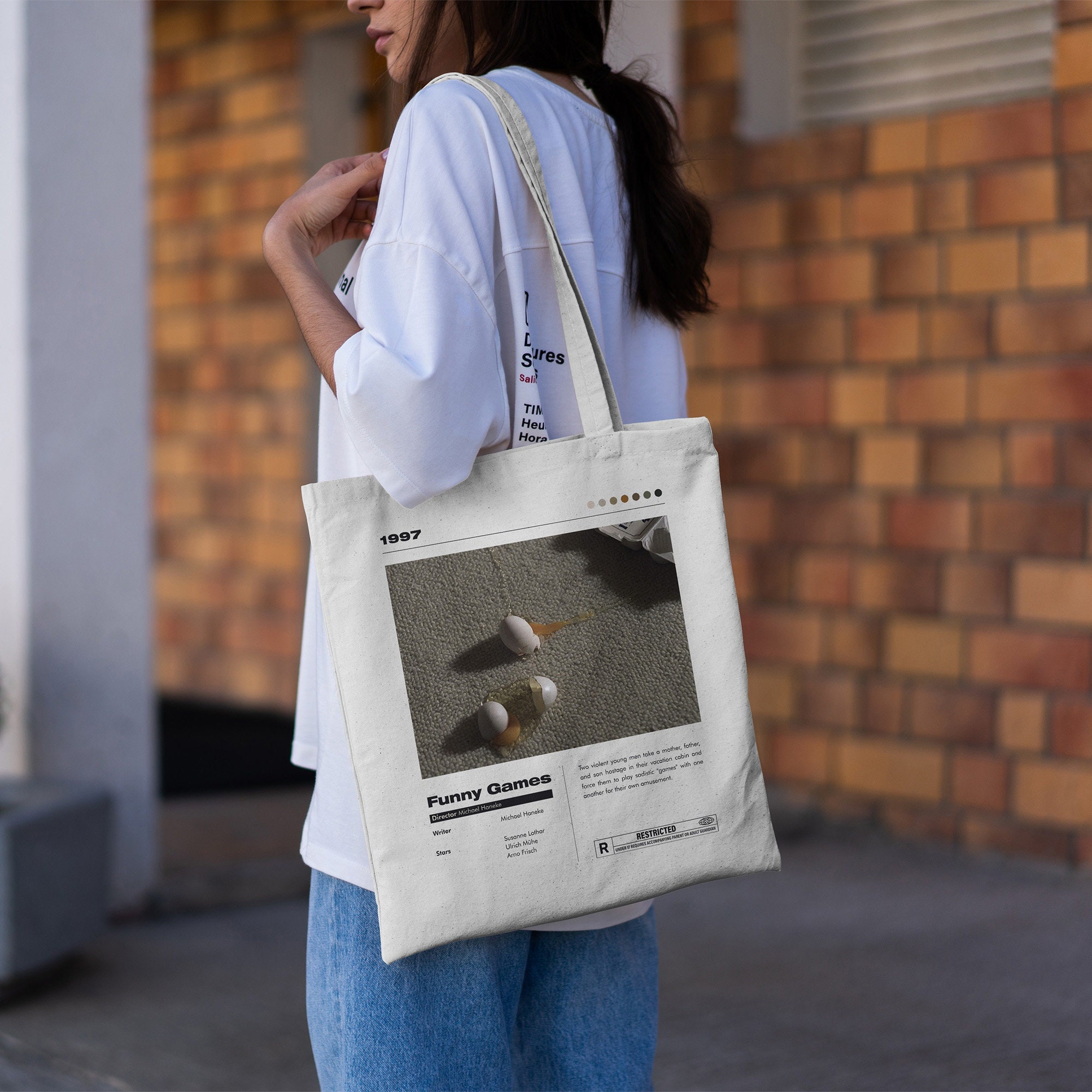 Borsa tote con giochi divertenti/Borsa tote film/Borsa tote in cotone/Borsa tote in tela/Borsa tote estetica/Borsa della spesa/Borsa ecologica/Borsa a