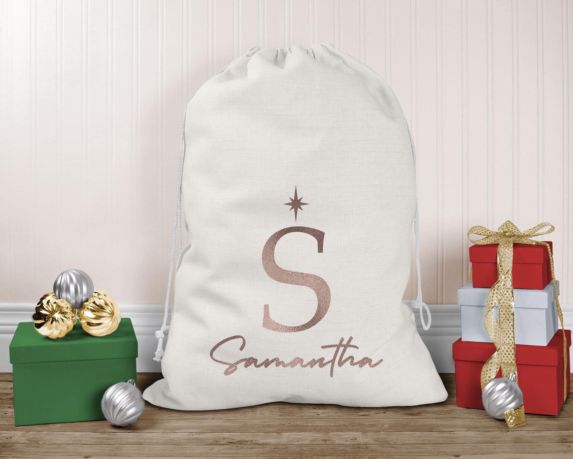 Sacco di Babbo Natale personalizzato, sacco di Natale personalizzato, sacco regalo di Natale con nome, sacco regalo di Natale, sacco regalo di Natale