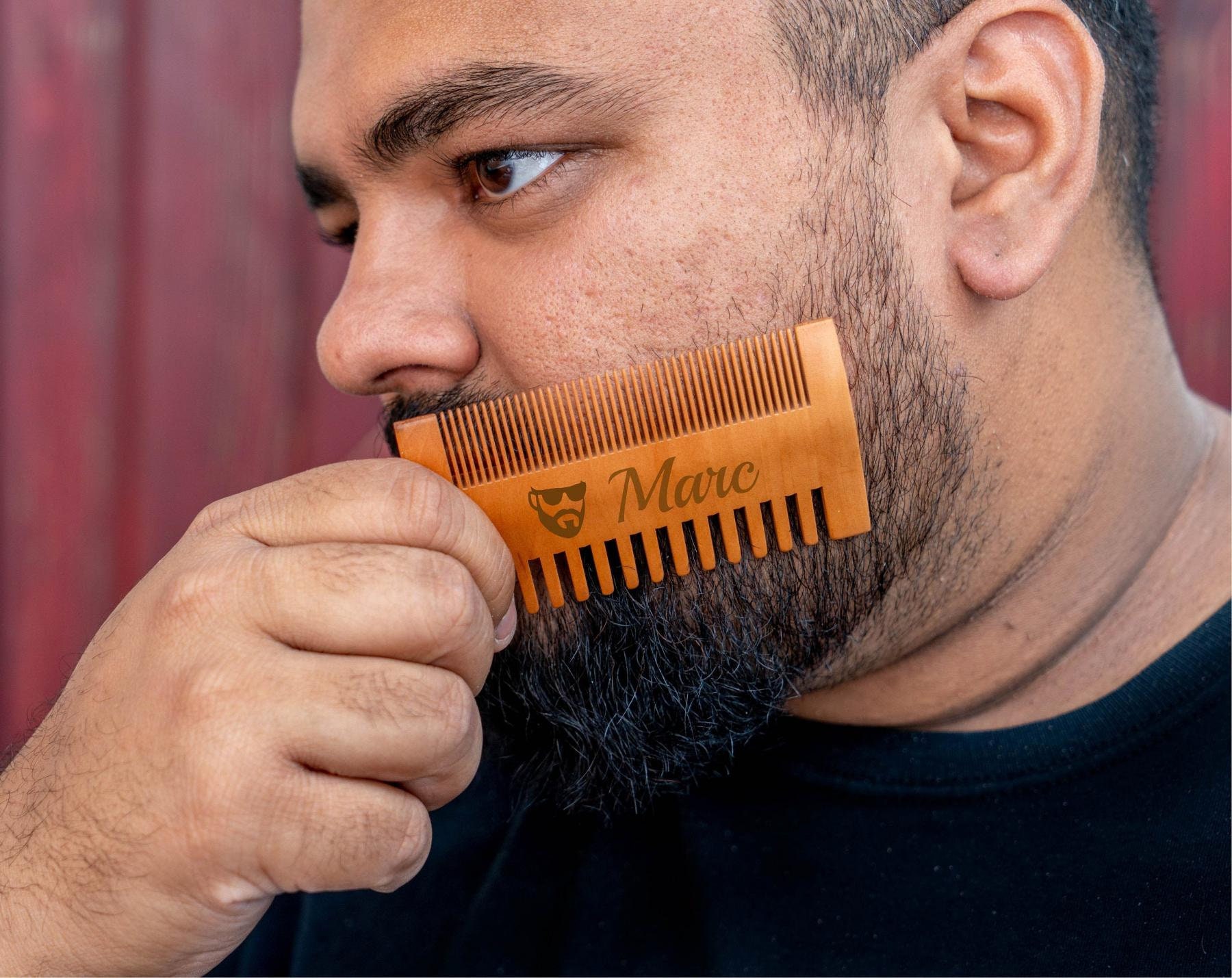 Pettine per barba, spazzola per barba, pettine personalizzato, pettine per barba personalizzato, pettine inciso, pettine per barba in legno, kit per b