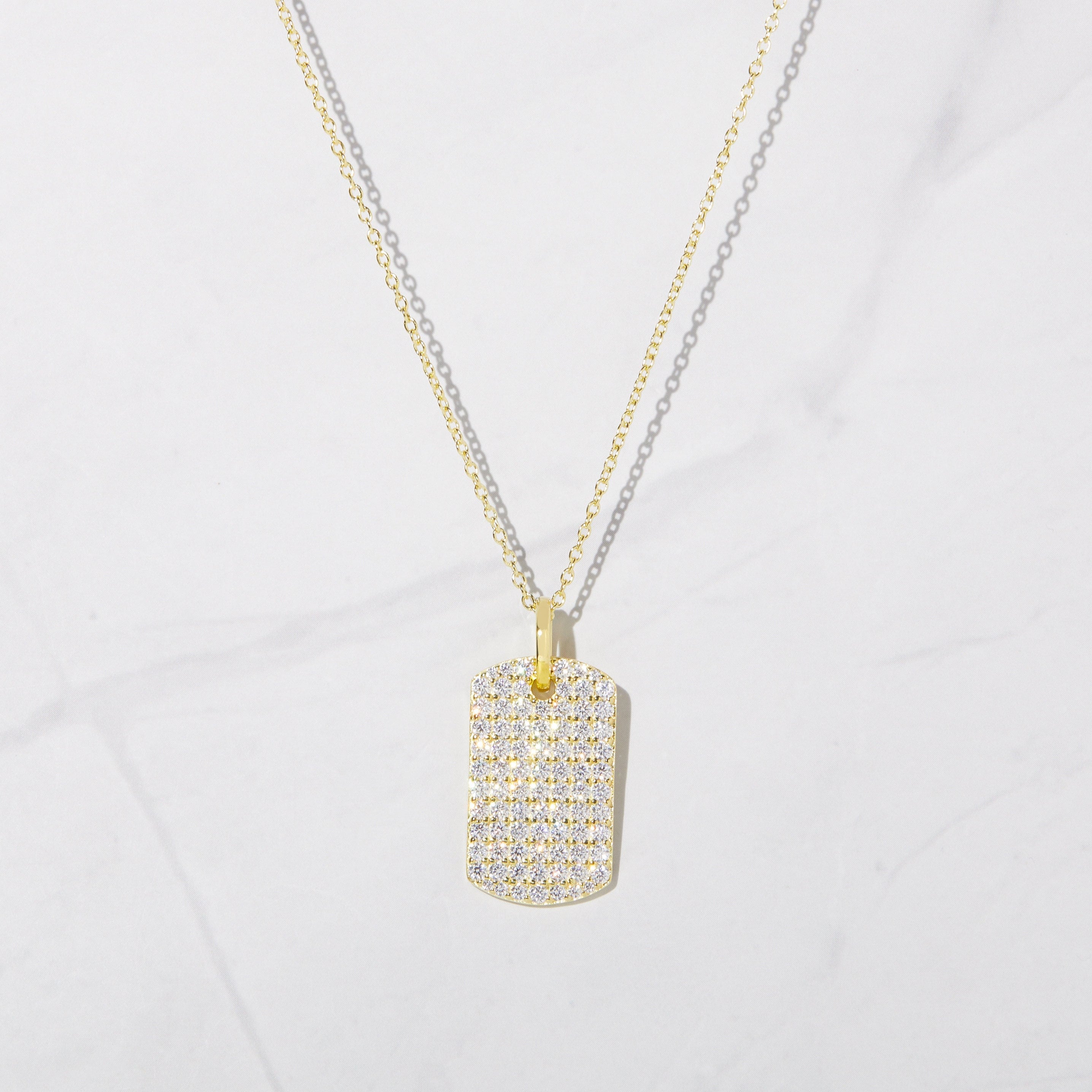 Collana con targhetta per cani, medaglione con targhetta per cani in pavé, ciondolo con targhetta per cani, collana con targhetta per cani in diamanti