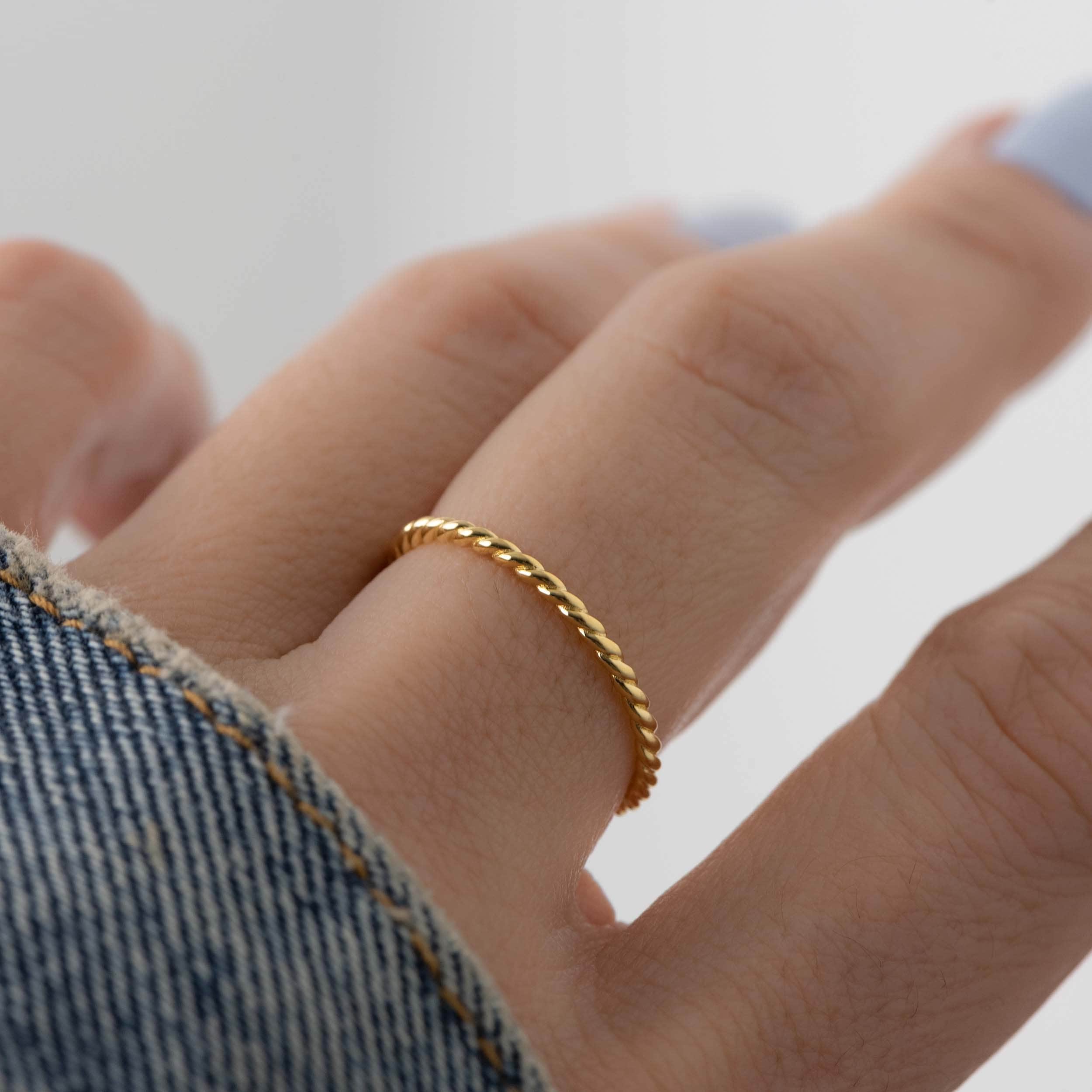Anello delicato, anello minimalista, anello impilabile, anello in argento sterling, anello a spirale, anello delicato, anello impilabile, anello in or