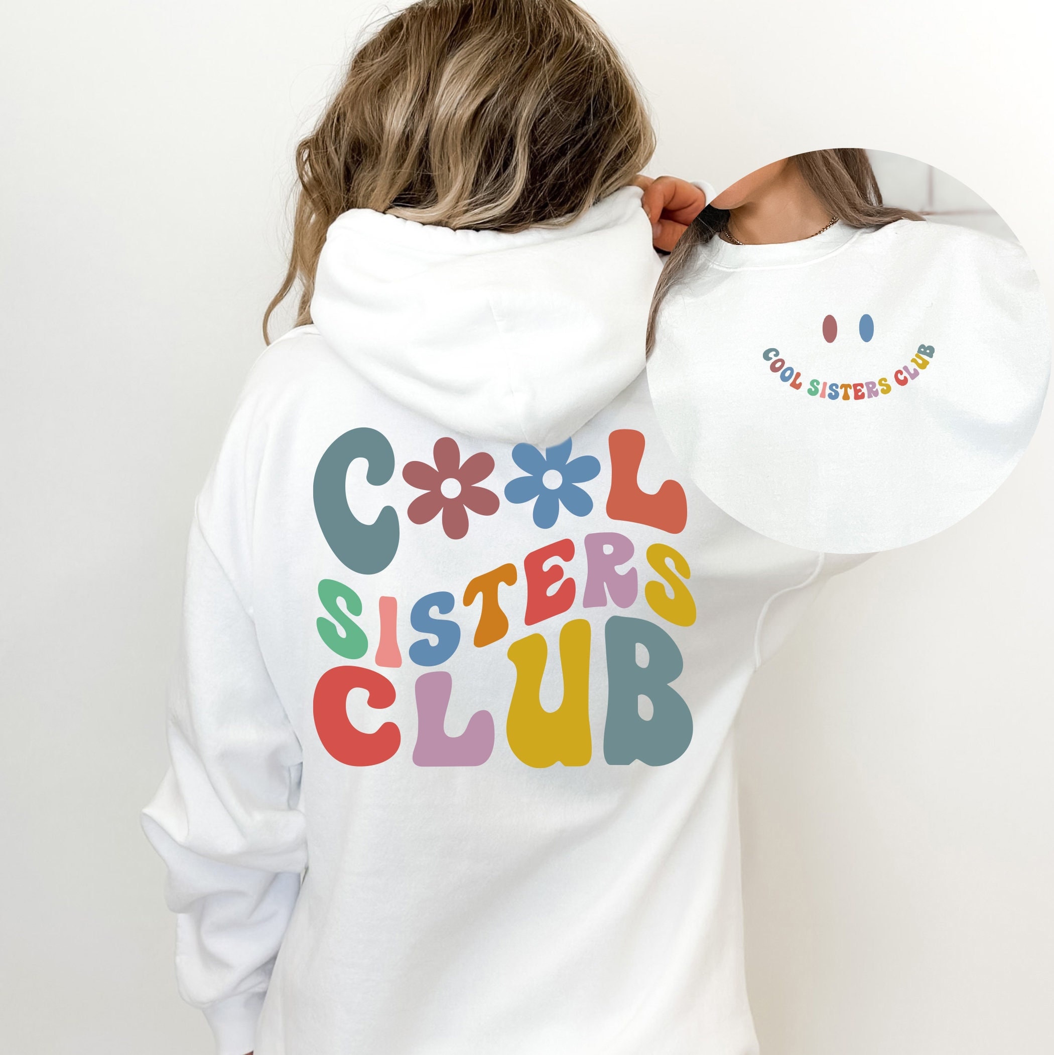 Felpa Cool Sisters Club, Felpe per Sorelle, Regalo per Sorelle, Idee Regalo per Sorelle, Felpe per Sorelle, Felpa Girocollo o Felpa con Cappuccio Cool