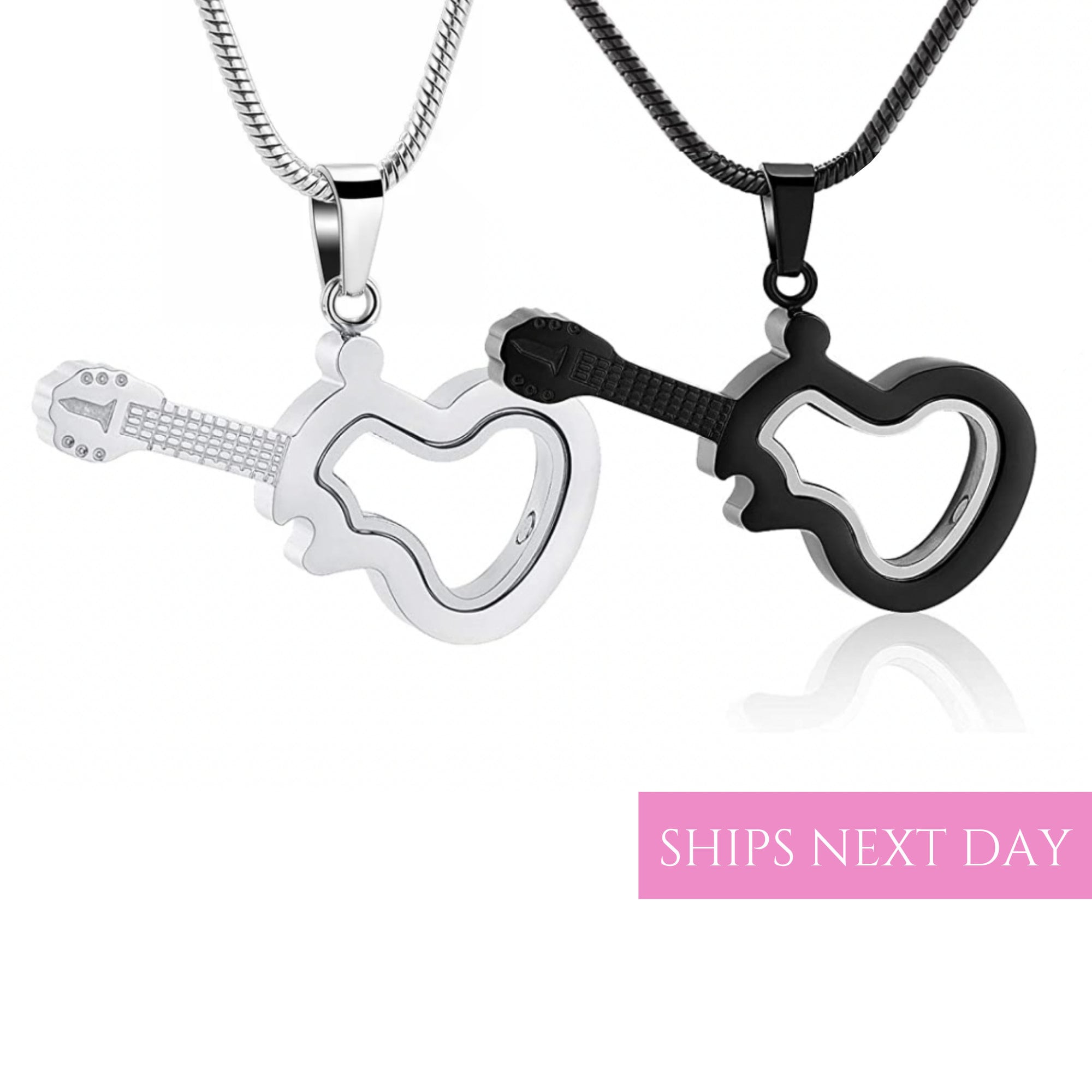 Urna per chitarra / Collana con urna in vetro / Collana con urna per ceneri di animali domestici / Collana per cremazione / Gioiello commemorativo per