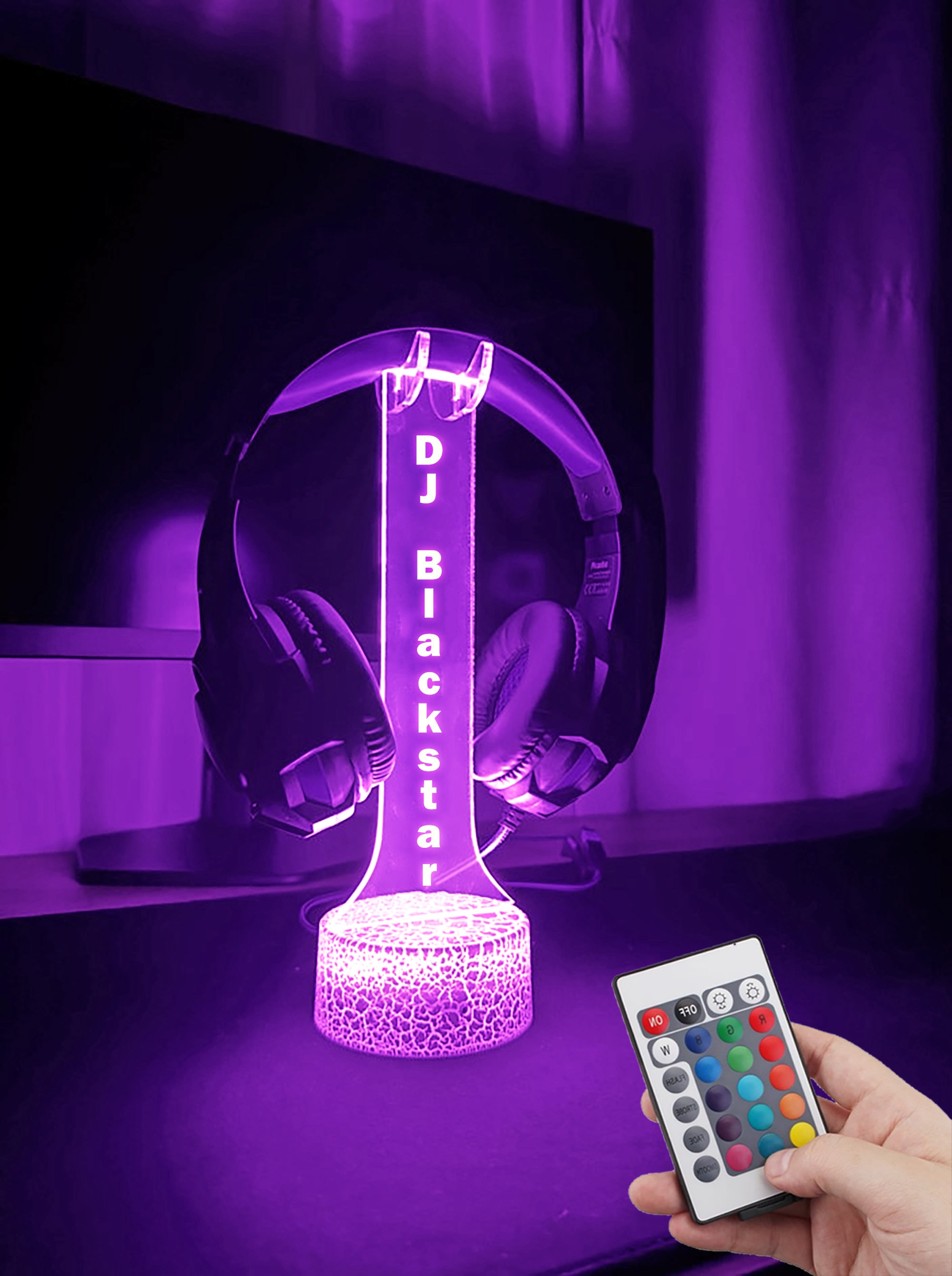 Supporto per cuffie musicali da DJ, regali di Natale con luce notturna a LED, supporto per cuffie, regali per DJ, regalo di Natale, supporto per auric