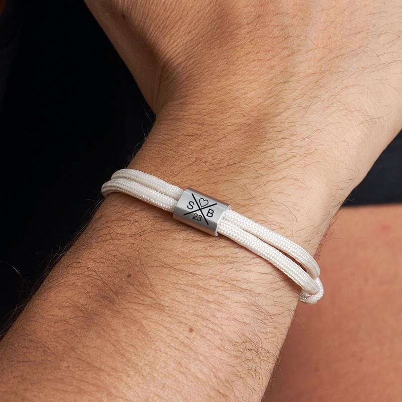 Bracciale partner, bracciale personalizzato con incisione iniziali, bracciale coppia, regalo per lei, regalo compleanno uomo, bracciale incisione