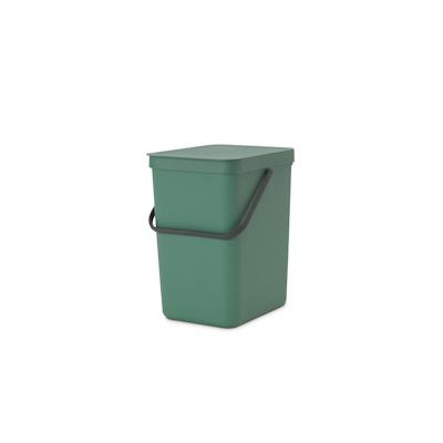 Brabantia Abfallsammler mit Stay-open Deckel | 25 Liter, HxBxT 40x26,8x34,5cm | Kunststoff | Dunkelgrün Image