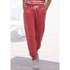Sweathose H.I.S, Damen, Gr. 48/50, N-Gr, rot, Obermaterial: 60% Baumwolle, 40% Polyester, unifarben, casual, bequem lang, Hosen, mit elastischem Tunnelzugbund