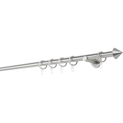 Gardinenstange MYDECO "20mm Spitze Wandträger 6,5 cm", silber (edelstahlfarben), L:250cm, Gardinenstangen Image