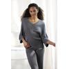 T-Shirt FRENCH CONNECTION, Damen, Gr. 36/38, grau (dunkelgrau meliert), Obermaterial: 40% Viskose (LENZING ECOVERO), 30% Polyacryl, 30% Polyester, meliert, casual, bequem kurz, V-Ausschnitt, Kurzarm weit, Shirts, mit weiten Ärmeln, Loungewear