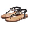 Zehentrenner LASCANA, Damen, Gr. 38, schwarz, Obermaterial: 100% Lederimitat. Decksohle: 100% Lederimitat. Laufsohle: 100% Synthetik, unifarben, elegant, Schuhe Zehenstegsandale, mit Schmucksteinchen, Sandale VEGAN