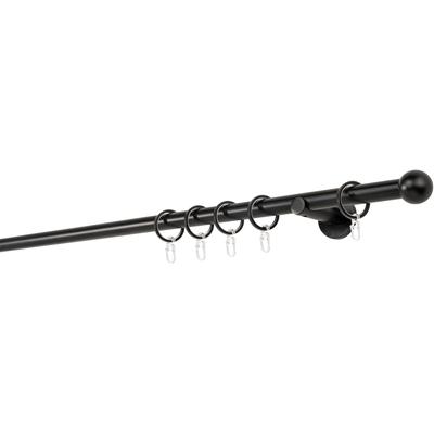 Gardinenstange MYDECO "20mm Ball Wandträger 6,5 cm", schwarz, L:280cm, Gardinenstangen Image